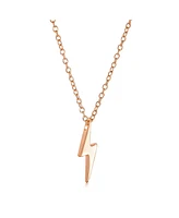 Bling Jewelry Minimalist Geometric Lightning Bolt Pendant Necklace with Cz Gold Plated Silver