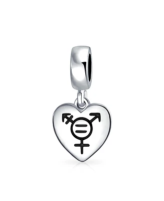 Bling Jewelry Heart Dangle Charm Bead Sterling Silver European Bracelet