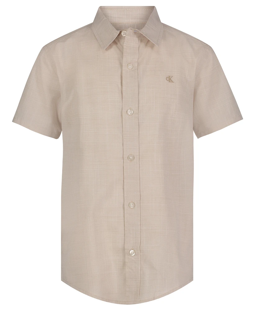 Calvin Klein Big Boys Linen Textured Shirt