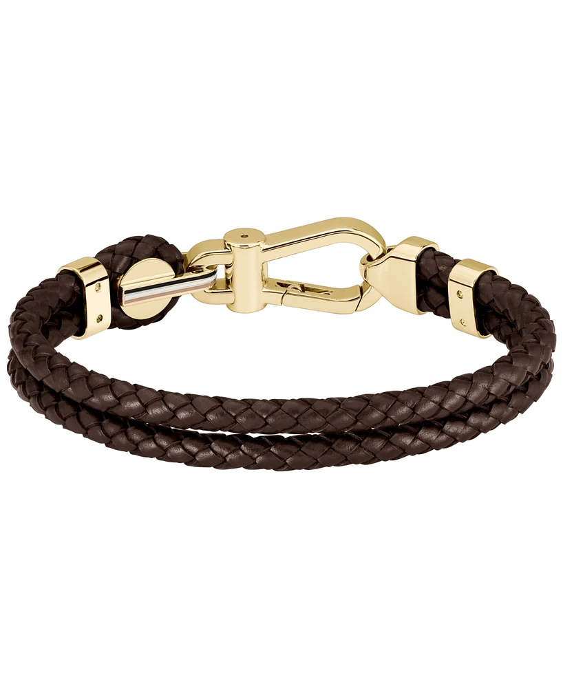 Hugo Boss Men's Ares Prime Brown Leather Bracelet