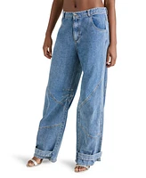 Steve Madden Women's Tre Denim High-Rise Wide-Leg Jeans