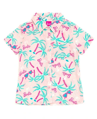 Barbie Toddler Girls Hawaiian Button Down Dress Shirt