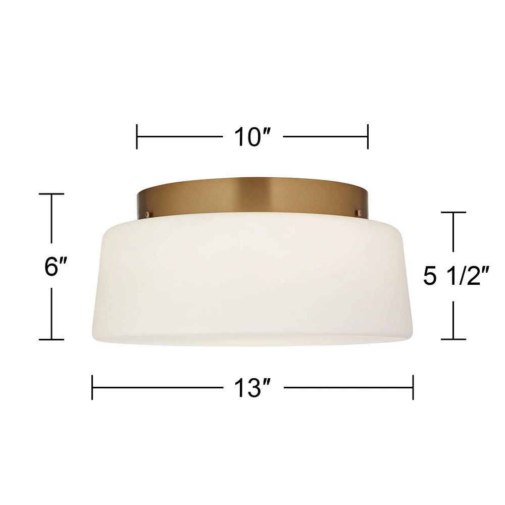 Possini Euro Buckley 13" Wide Warm Brass Drum Ceiling Light - Possini Euro Design