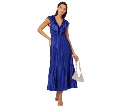 Adrianna Women's Ruffled V-Neck Midi Dress
