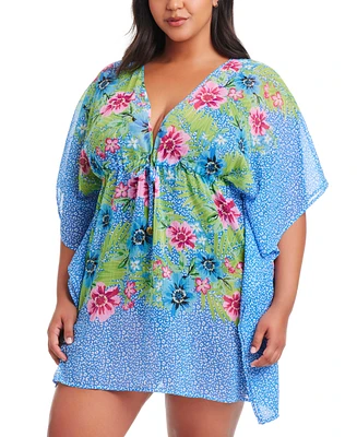 Bleu by Rod Beattie Plus Lets Get Away Drawstring Caftan