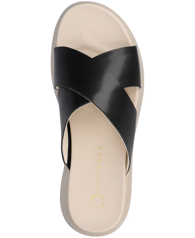 Journee Collection Women's Cathie Crisscross Platform Wedge Sandals