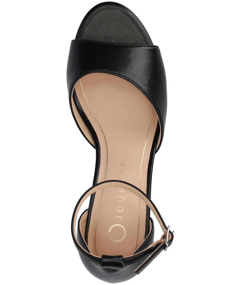 Journee Collection Women's Jezzie Peep Toe Kitten Heel Dress Sandals