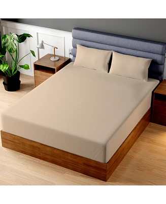 Superity Linen 100% Cotton Breathable Fitted Sheet – Cream
