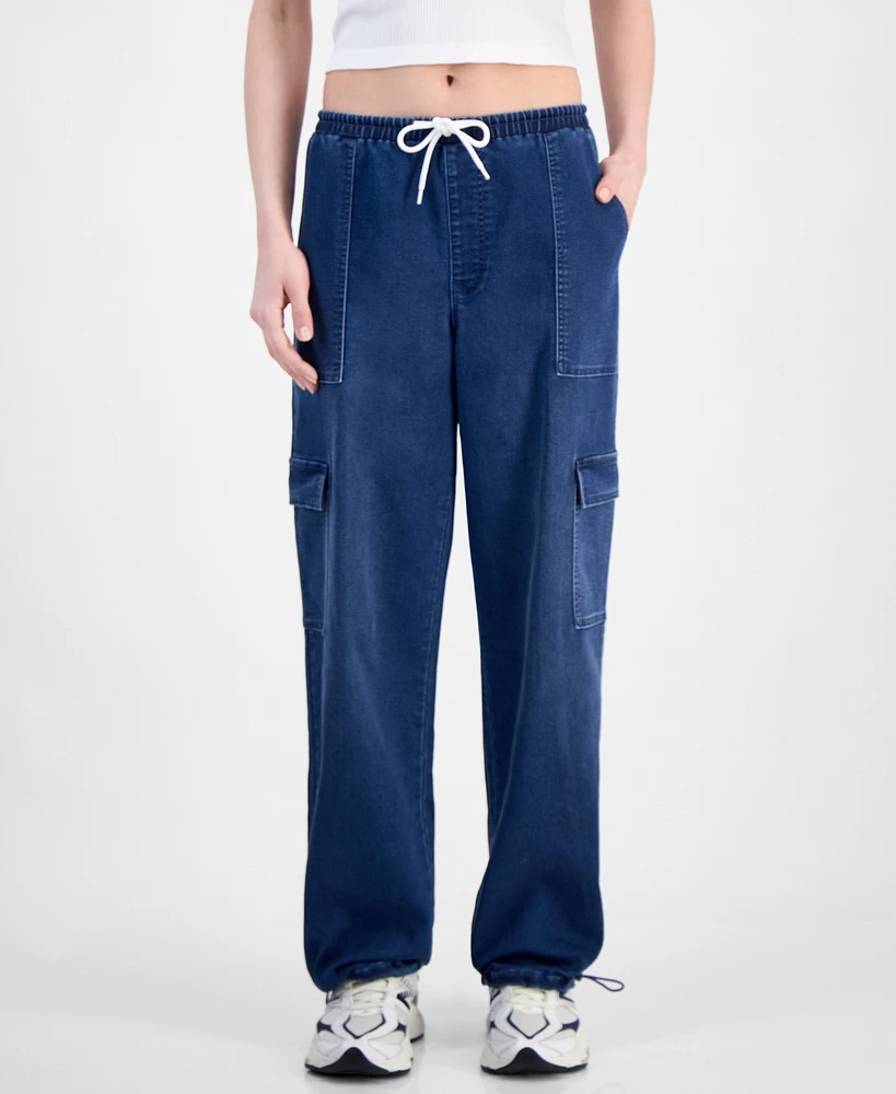 Tinseltown Juniors' Drawstring Cargo Parachute Jeans