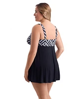 Longitude by Mimi Flamingo Amazing Crossover Plunge Swimdress