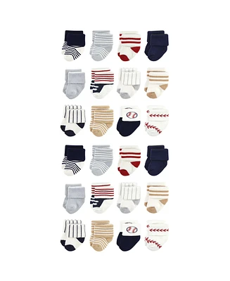 Little Treasure Baby Boys Cotton Rich Terry Socks 24-Pack, Genius