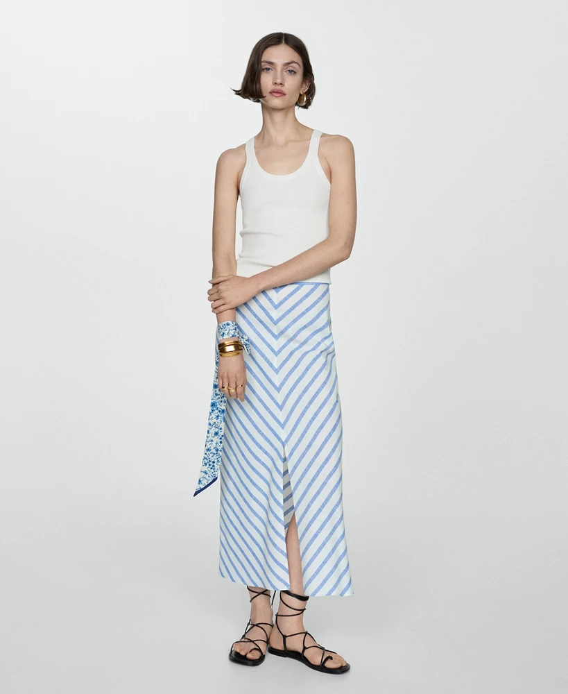 Mango Women's Printed Slit Skirt