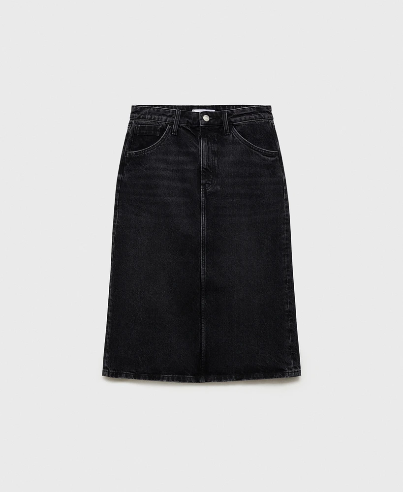 Mango Women's Denim Midi-Skirt
