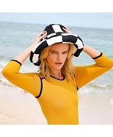 Brunna.co Shilo Checkered Crochet Hat In & White