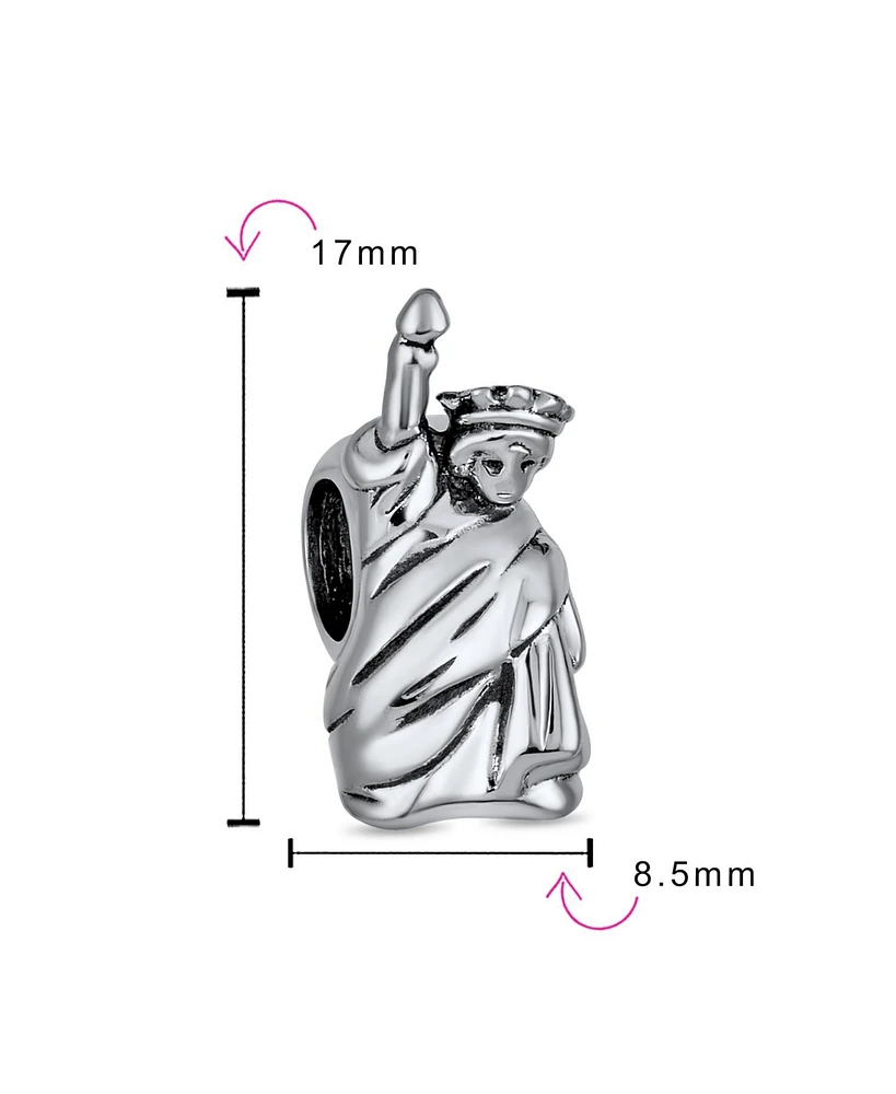 Bling Jewelry Statue Of Liberty Charm Bead Sterling Silver European Bracelet Travel Souvenir