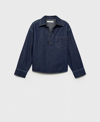 Mango Women's Denim Cotton Shirt