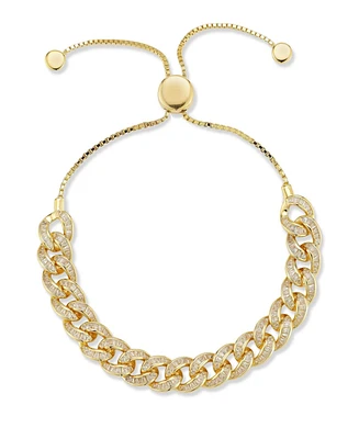 Rachel Zoe Sterling Silver Adjustable Baguette Curb Bracelet