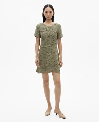 Mango Women's Crochet Knitted Dress