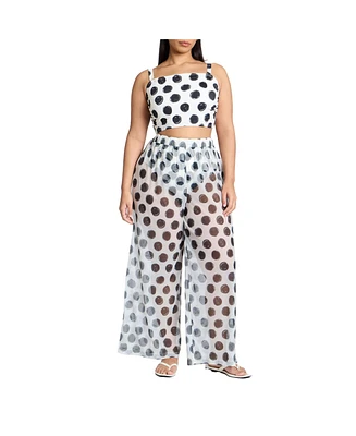 Eloquii Women's Wide Leg Cover-Up Pant