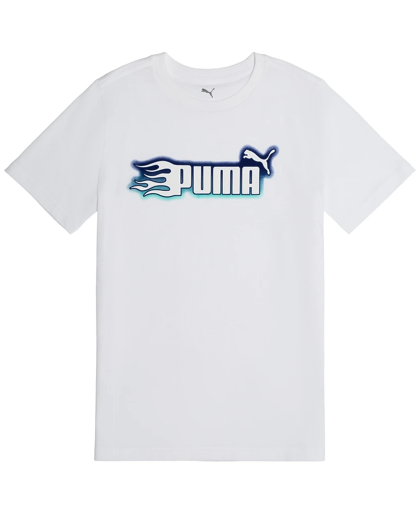 Puma Big Boys Fire Logo Graphic T-Shirt