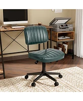 Pu Leather Adjustable Office Chair Swivel Task Chair with Backrest