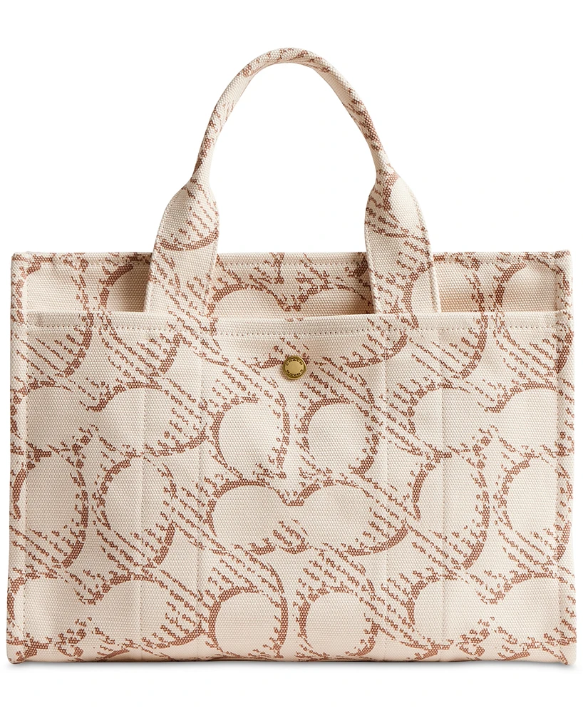 Coach Medium Signature Canvas Cargo Tote Bag