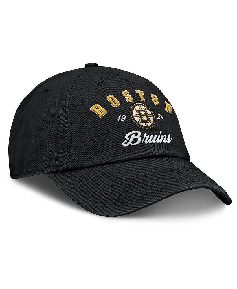 Fanatics Women's Black Boston Bruins Fundamental Dasher Arch Adjustable Hat