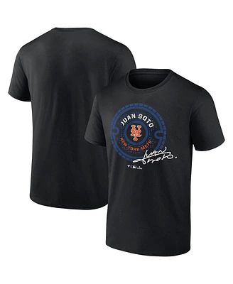 Fanatics Men's Juan Soto Black New York Mets Seal Logo T-Shirt