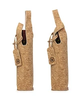 Wine Bag - 1.5-Liter Bottle Tote Bag - Upcycled Leather