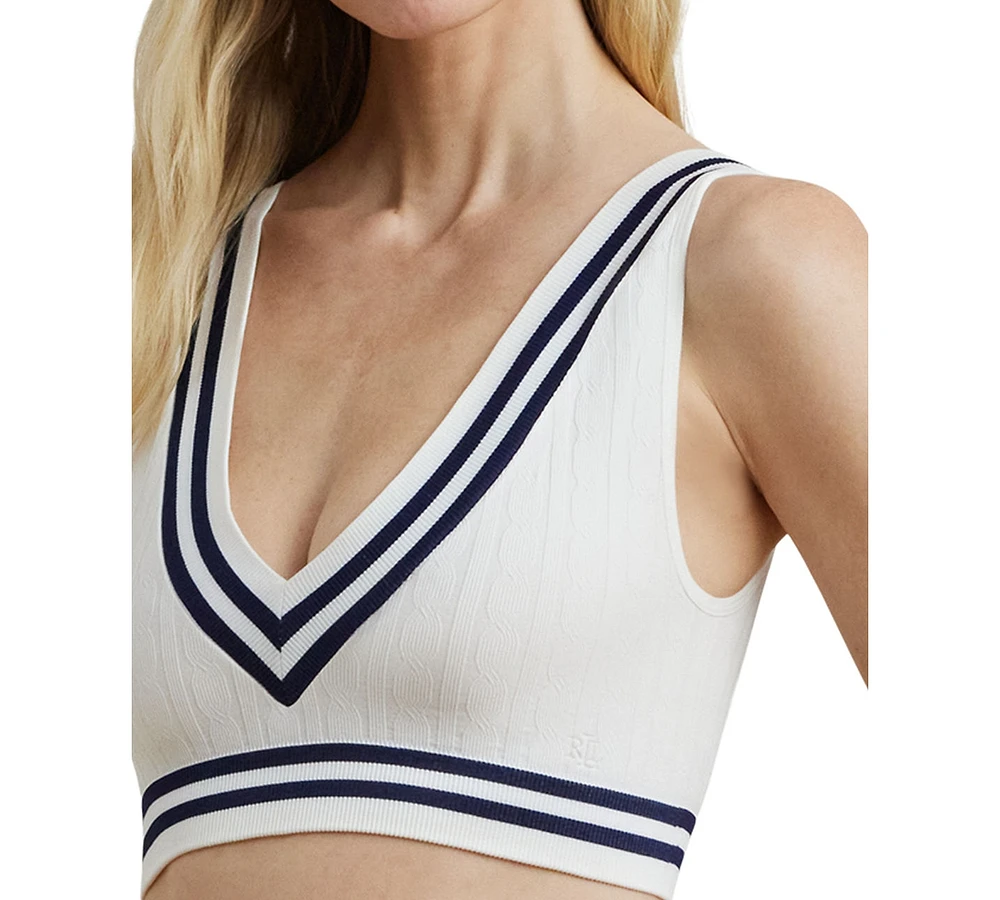 Lauren Ralph Women's Cricket Cable-Texture Longline Bralette 4L0189