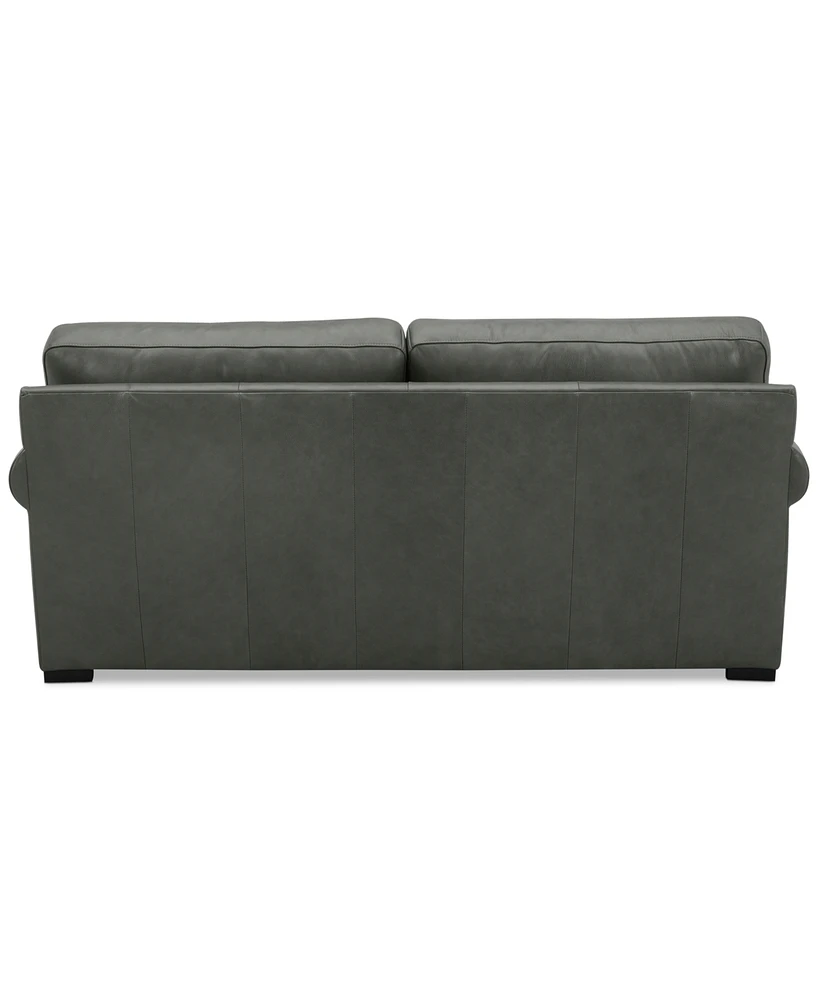 Radley Roll Arm 74" Leather Apartment Sofa, Exclusively at Macy's