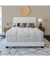Napoli Leather Upholstered Platform Bed Frame with Tri-Panel Adjustable Headboard - Boyd Sleep