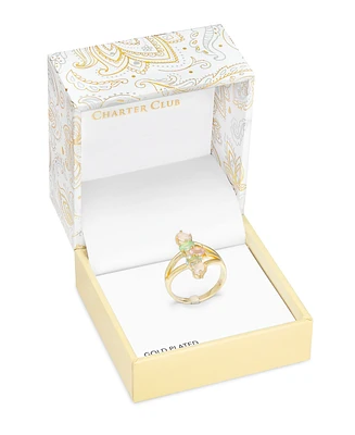 Charter Club Gold-Tone Mixed Color Oval Crystal Multi-Row Ring, Exclusively at Macy's