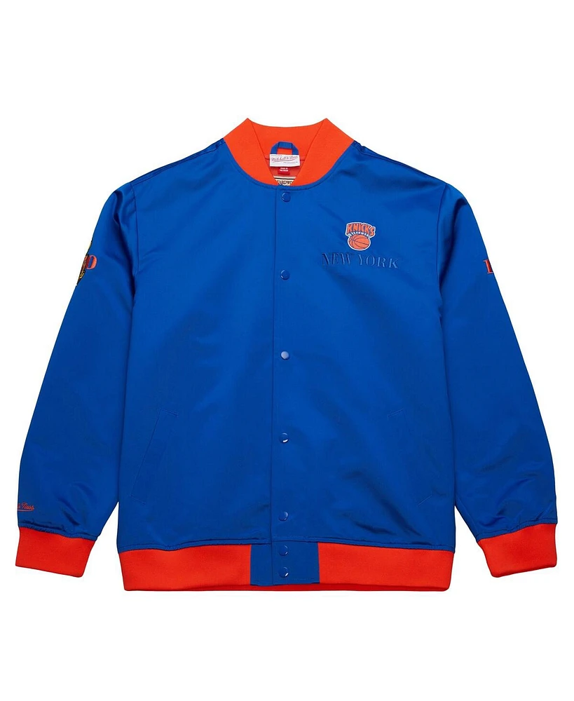 Mitchell & Ness Men's Blue New York Knicks Hardwood Classics Team Og 3.0 Lightweight Satin Full-Snap Jacket