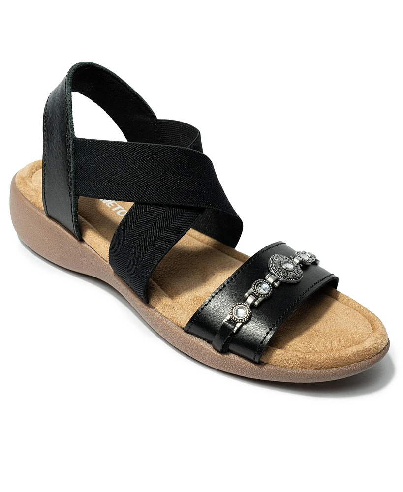 Minnetonka Women's Brida Embellished Leather & Elastic Sandals