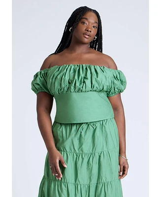 Eloquii Women's Shirred Maiden Top