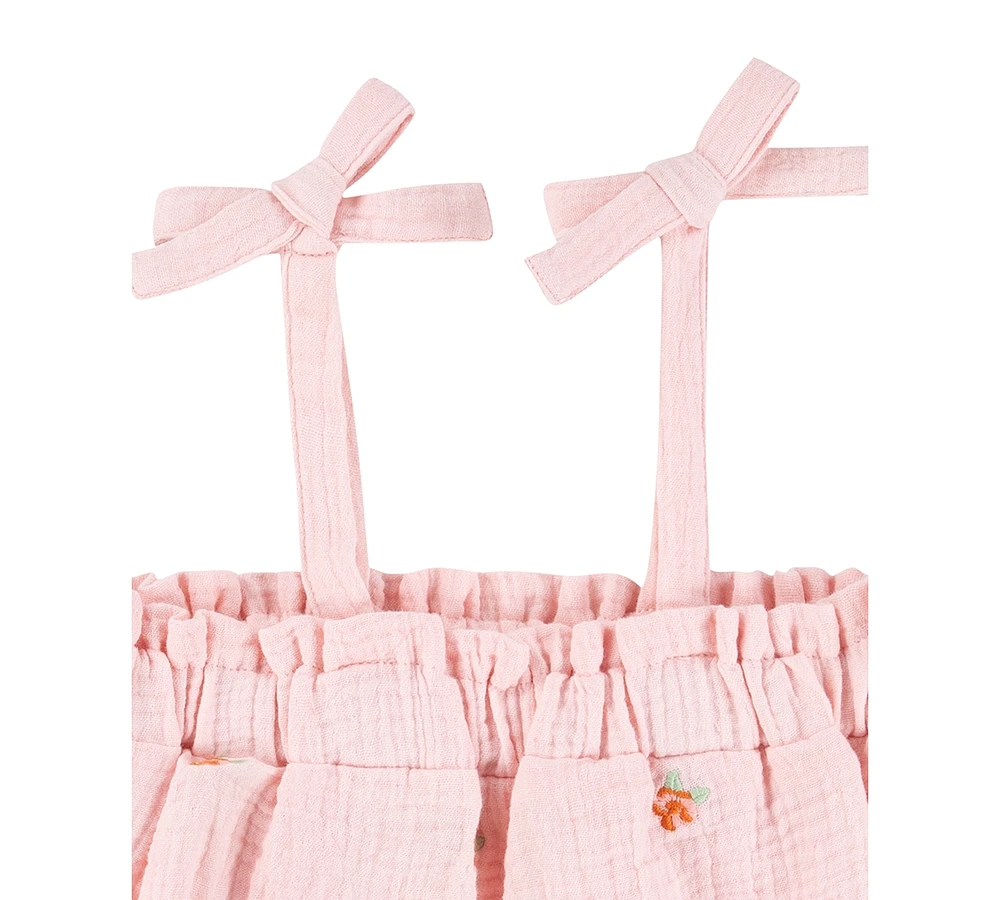 Levi's Baby Girls Cotton Tie-Detail Tank Top & Shorts, 2 Piece Set