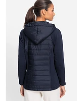 Olsen Women's Mixed Media Hooded Jacket
