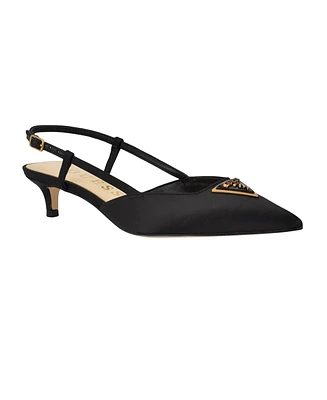Guess Women's Jesson Logo Slingback Kitten Heel Pumps