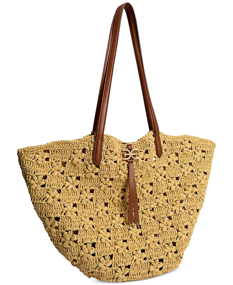 Sam Edelman Layla Floral Raffia Fan Tote