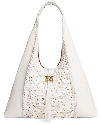 Sam Edelman Sylvia Crochet Raffia Hobo Bag