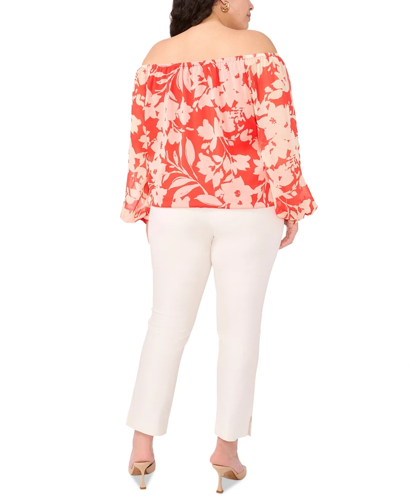 Vince Camuto Plus Off-The-Shoulder Long-Sleeve Blouse
