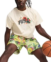 Puma Men's Dunked Floral Oversized-Fit Graphic T-Shirt