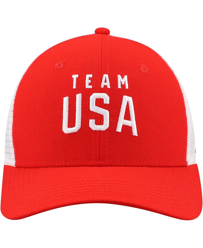 Nike Big Boys and Girls Red/White Team Usa Rise Performance Trucker Adjustable Hat