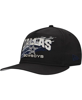 New Era Men's Black Dallas Cowboys Throwback Brush Golfer Snapback Hat