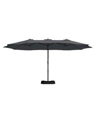 Mondawe 15 ft Double Sided Twin Outdoor Patio Market Umbrella