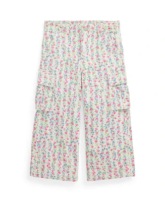 Polo Ralph Lauren Toddler and Little Girls Floral Canvas Wide Leg Cargo Pants