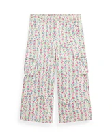 Polo Ralph Lauren Toddler and Little Girls Floral Canvas Wide Leg Cargo Pants