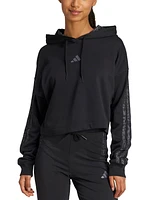 adidas Women's Printed 3-Stripe French Terry Pullover Hoodie