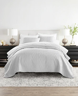 ienjoy Home Floral Stitch 3-Pc. Lightweight Quilt Set, Full/Queen